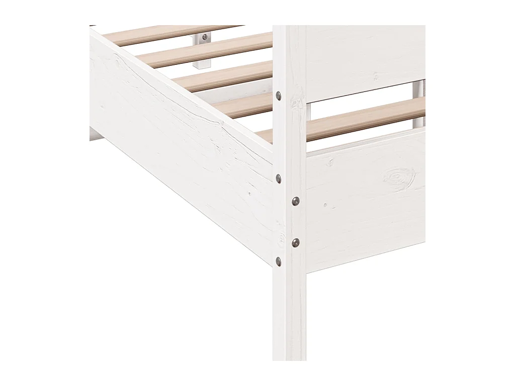 Cadre de lit sans matelas blanc 120x200 cm bois de pin massif