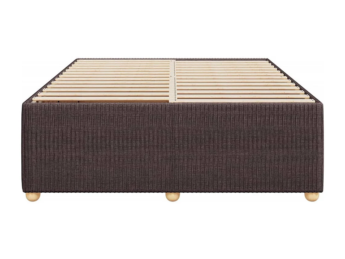 Cadre de lit sans matelas marron foncé 140x190 cm tissu