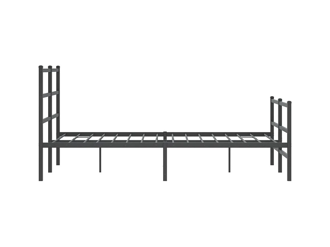 Cadre de lit métal sans matelas avec pied de lit noir 120x200cm
