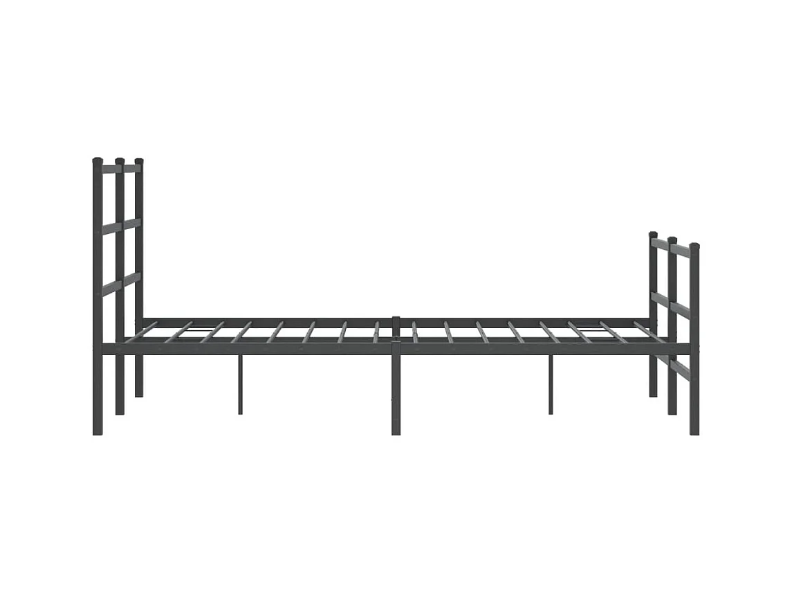 Cadre de lit métal sans matelas avec pied de lit noir 120x200cm