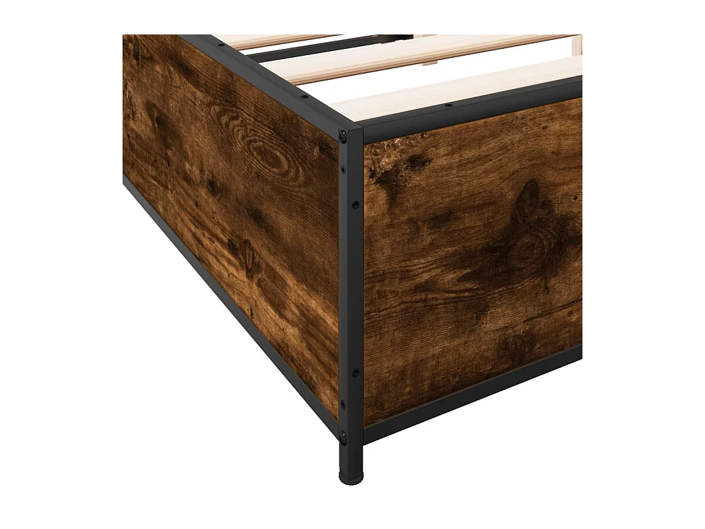 Cadre de lit sans matelas chêne fumé 120x200 cm