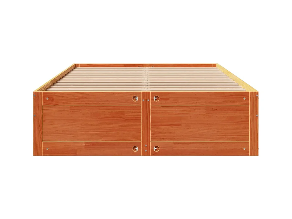 Cama con cajones sin colchón madera maciza marrón 150x200 cm