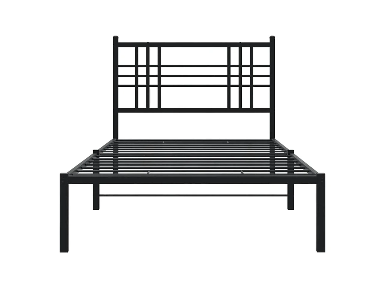 Giroletto con Testiera in Metallo Nero 90x200 cm