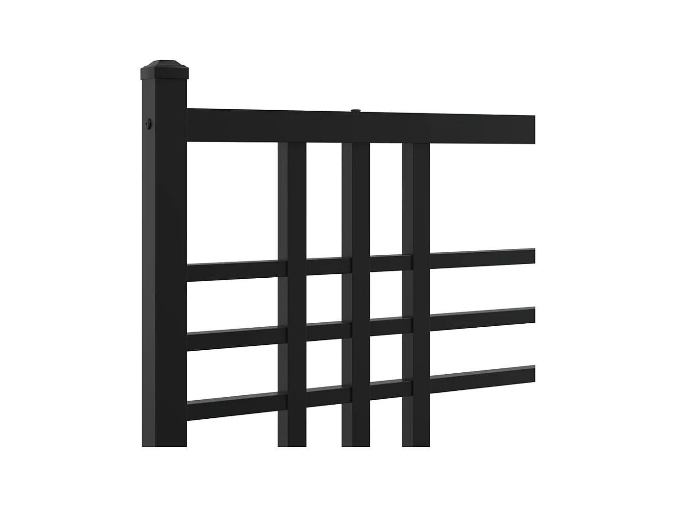 Giroletto con Testiera in Metallo Nero 90x200 cm