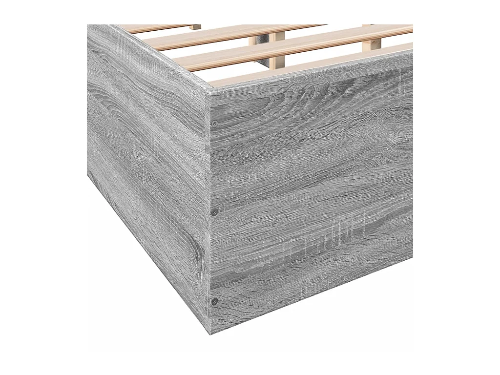 Cadre de lit sans matelas sonoma gris 135x190 cm