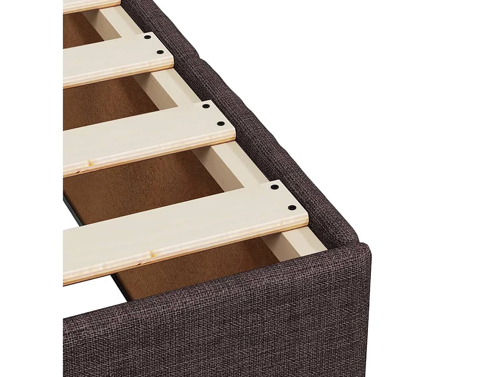 Cadre de lit sans matelas marron foncé 160x200 cm tissu