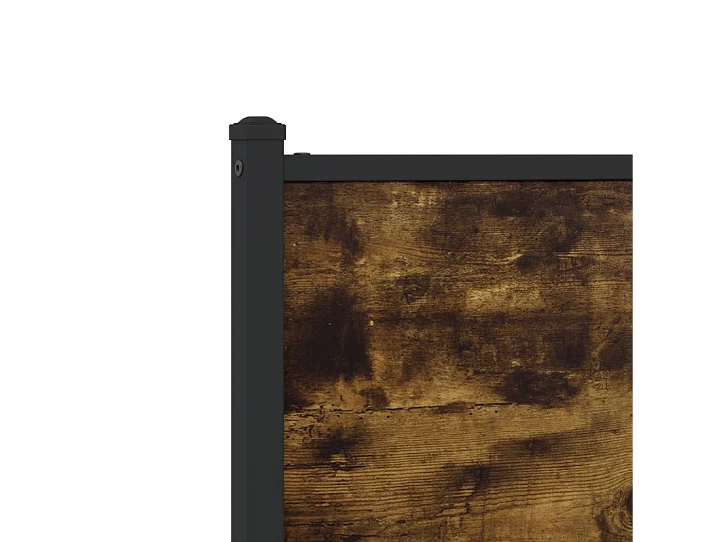 Cadre de lit en métal sans matelas chêne fumé 100x190 cm