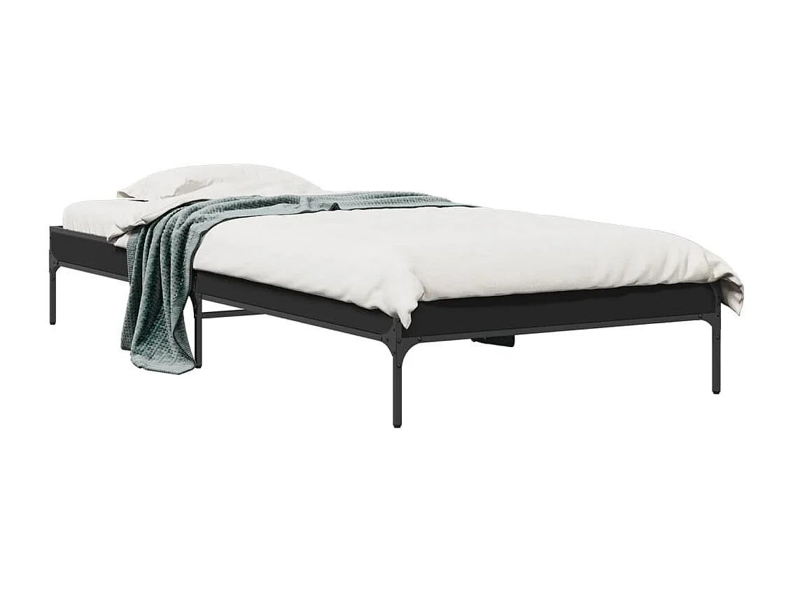 Cadre de lit sans matelas noir 75x190 cm