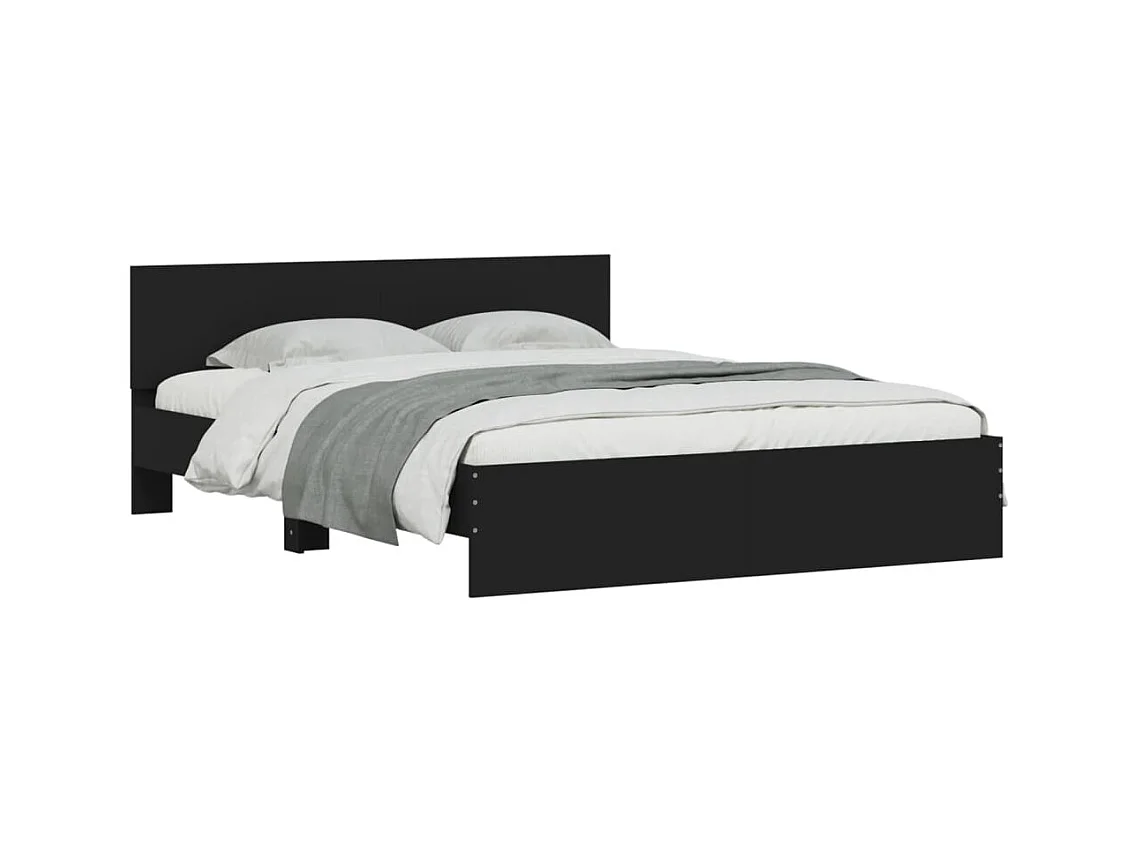 Cadre de lit sans matelas noir 140x200 cm