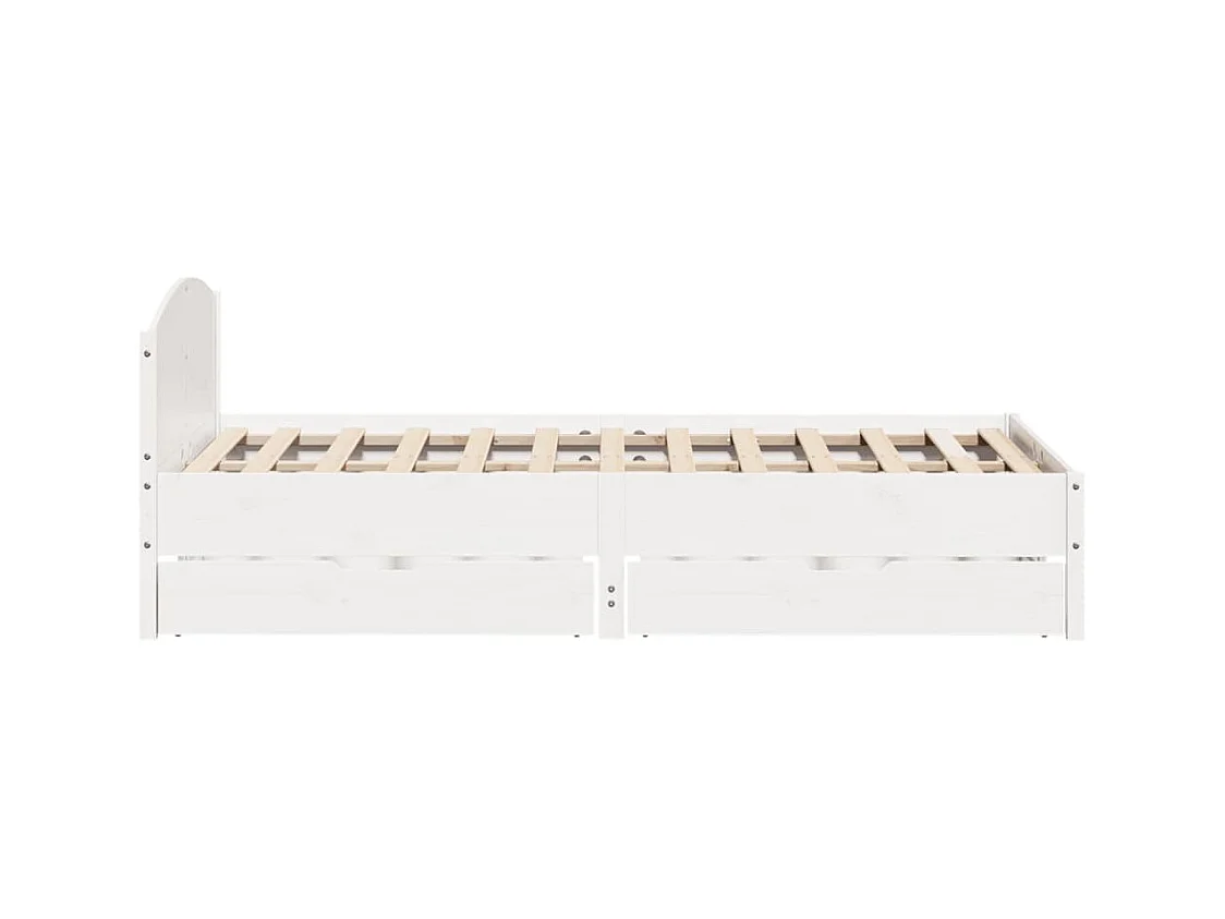 Cadre de lit sans matelas blanc 140x190 cm bois de pin massif