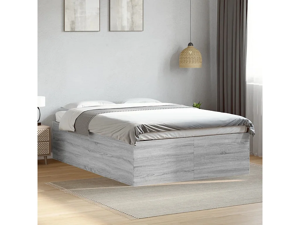 Cadre de lit sans matelas sonoma gris 140x200 cm