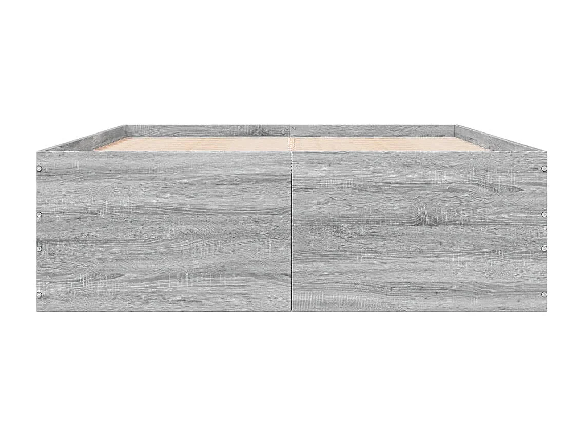 Estrutura de cama 140x200 cm derivados de madeira cinza sonoma