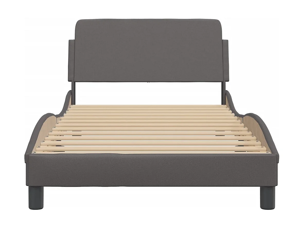 Cadre de lit sans matelas gris 100x200 cm similicuir