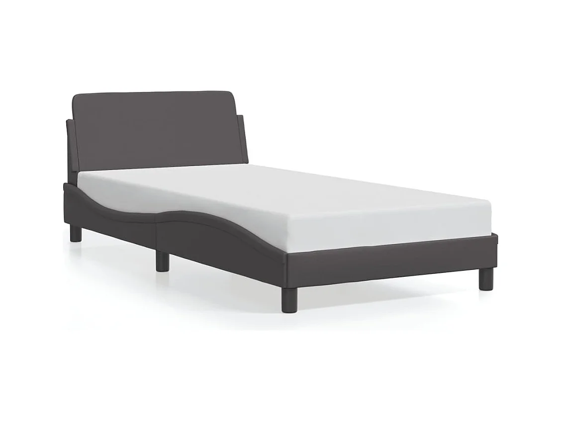 Cadre de lit sans matelas gris 100x200 cm similicuir