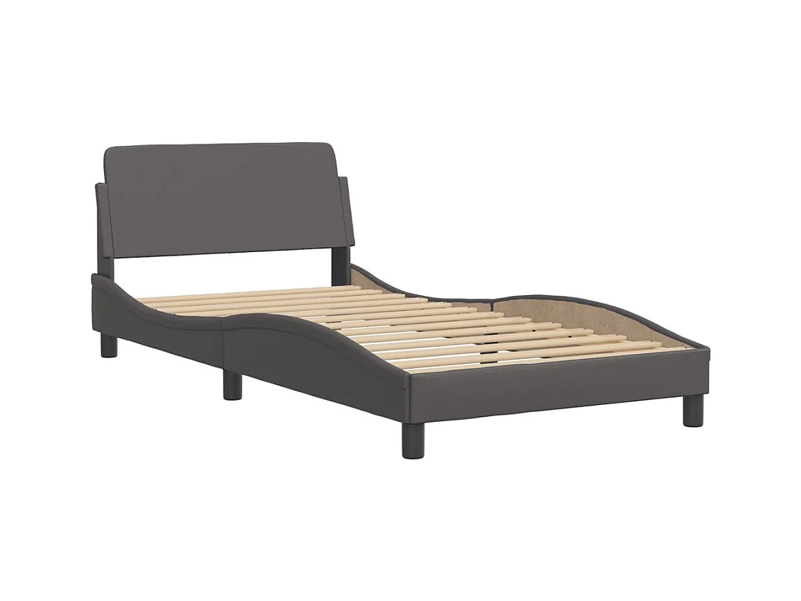 Cadre de lit sans matelas gris 100x200 cm similicuir