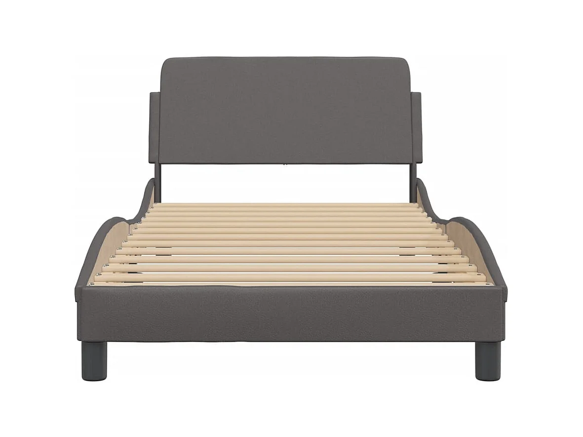 Cadre de lit sans matelas gris 100x200 cm similicuir