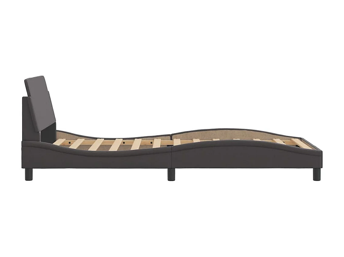 Cadre de lit sans matelas gris 100x200 cm similicuir