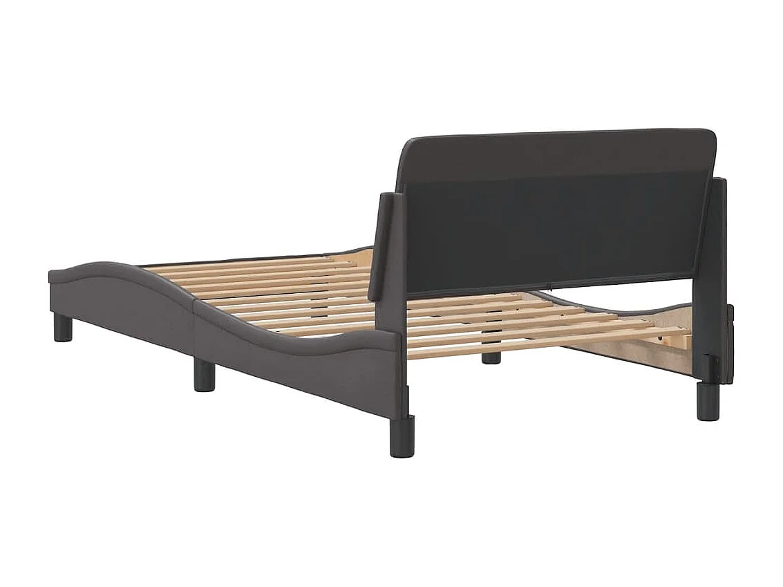 Cadre de lit sans matelas gris 100x200 cm similicuir