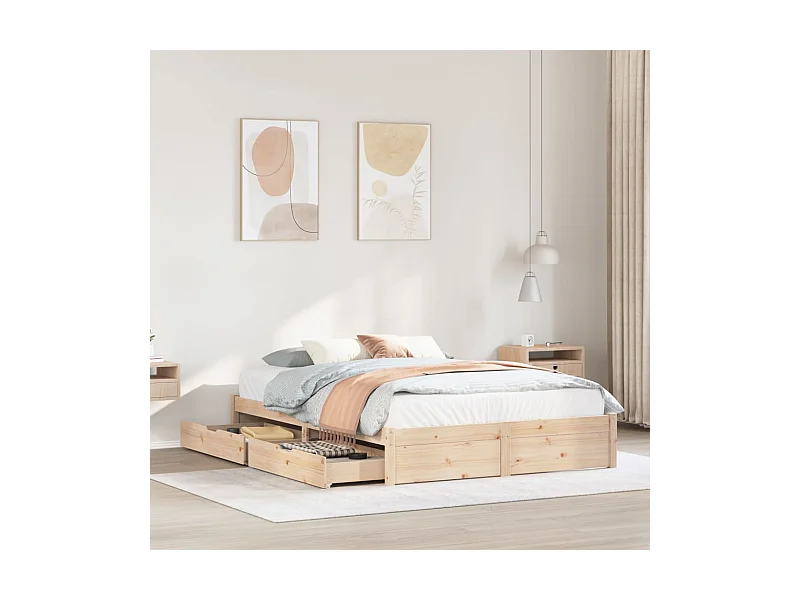 Bedframe zonder matras massief grenenhout 120x200 cm