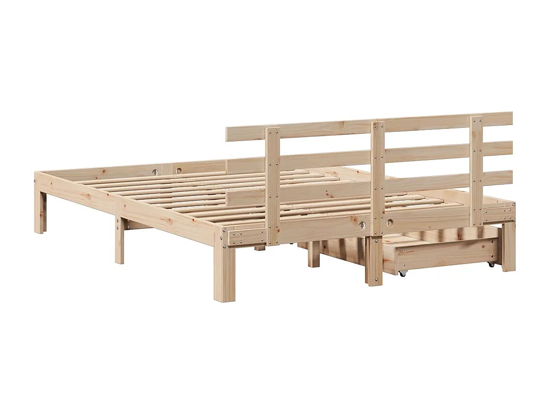 Cadre de lit avec tiroirs sans matelas 120x200 cm