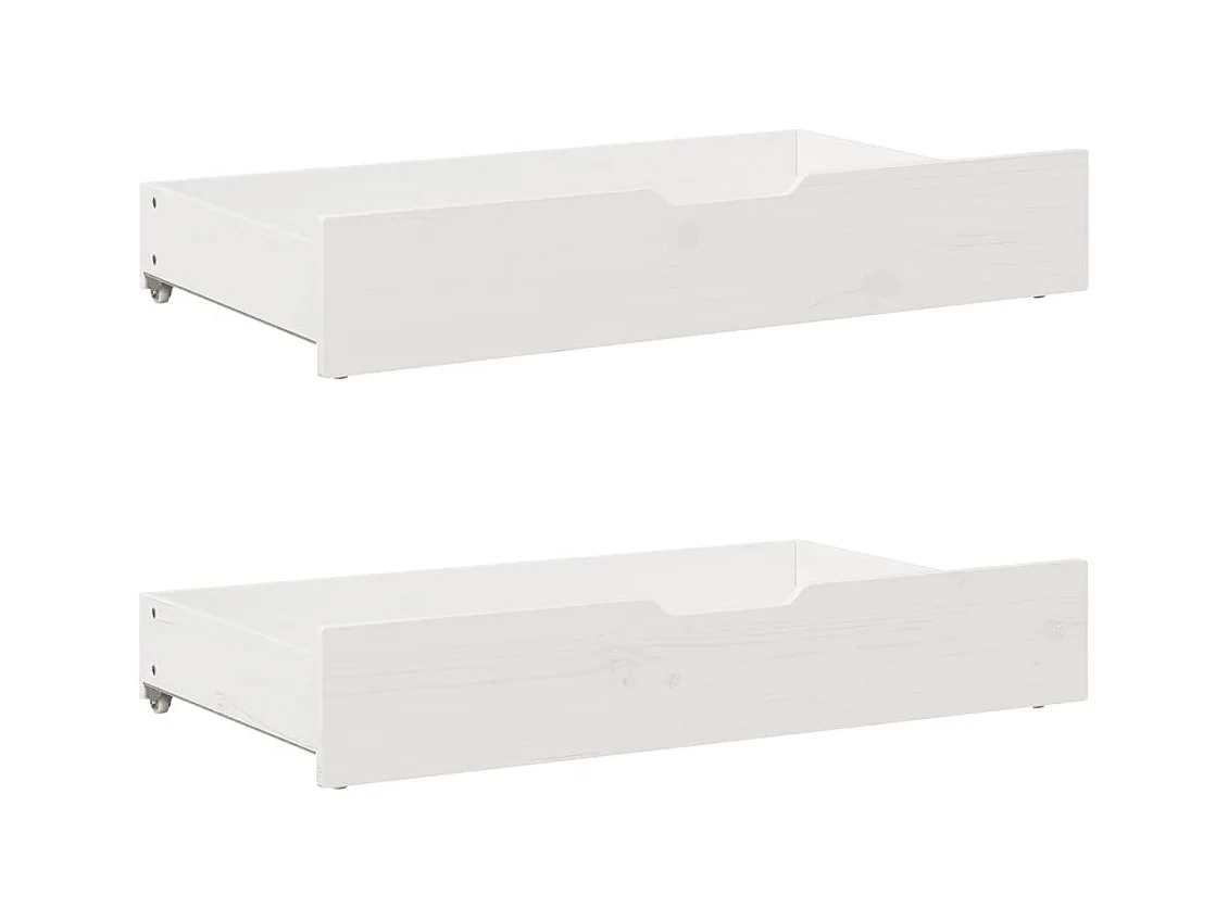 Cadre de lit avec tiroirs sans matelas blanc 150x200 cm