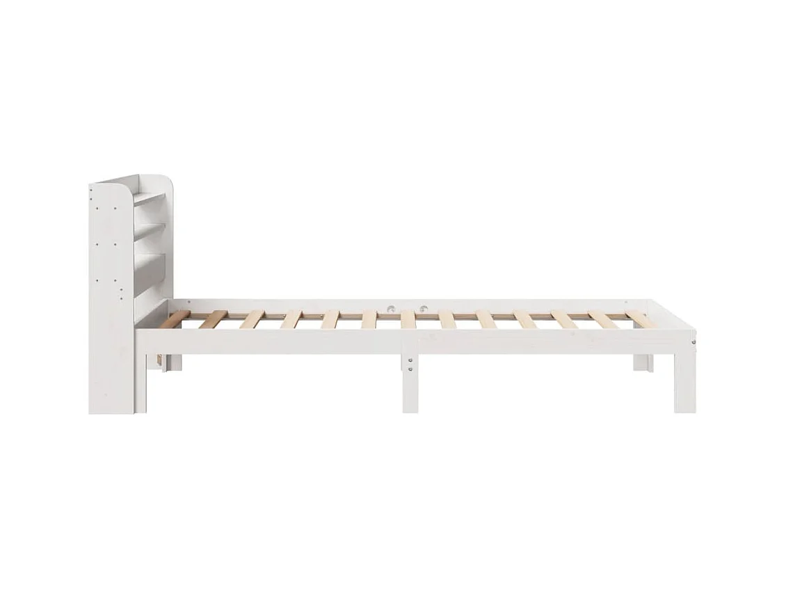 Cadre de lit avec tête de lit sans matelas blanc 90x200 cm