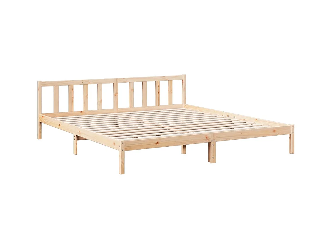 Letto Extra Lungo senza Materasso 180x220 cm in Legno di Pino