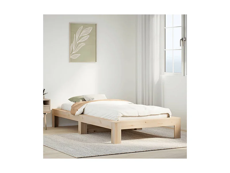 Cama sem colchão 100x200 cm madeira de pinho maciça