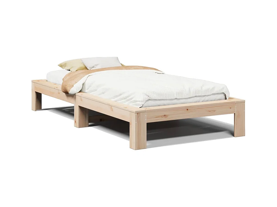 Cadre de lit sans matelas 100x200 cm bois massif de pin