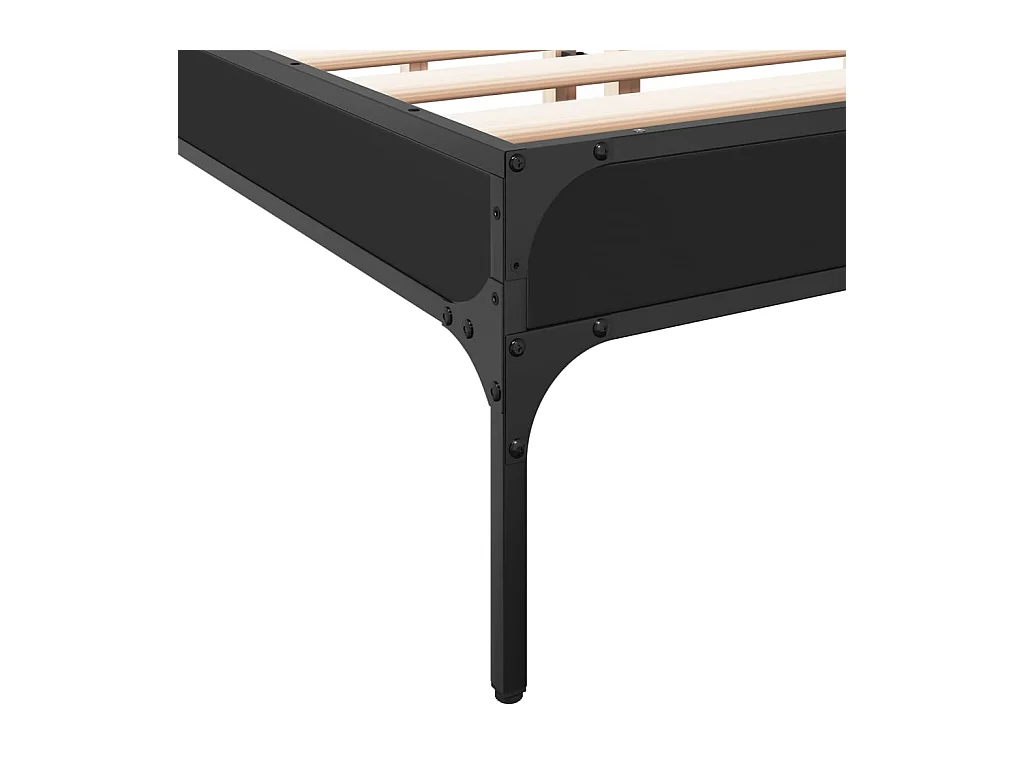 Cadre de lit sans matelas noir 120x200 cm