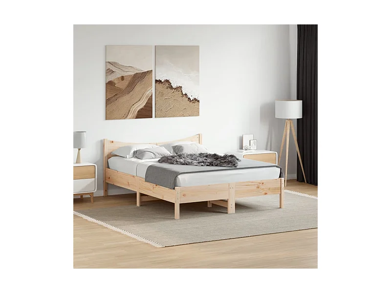 Cadre de lit sans matelas 120x200 cm bois de pin massif