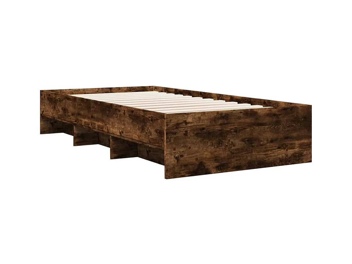 Cadre de lit sans matelas chêne fumé 100x200 cm bois ingénierie