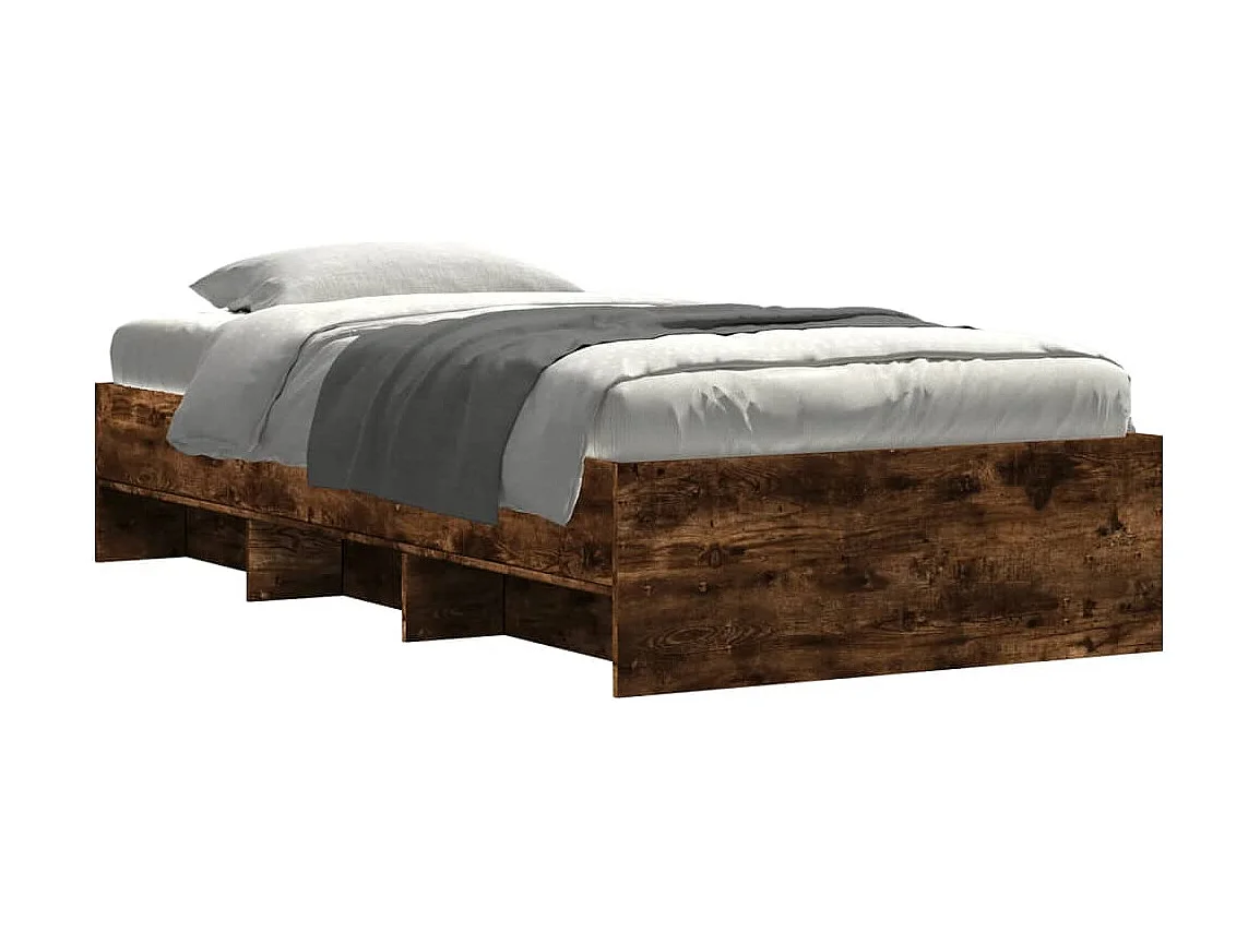 Estructura de cama sin colchón madera roble ahumado 100x200 cm