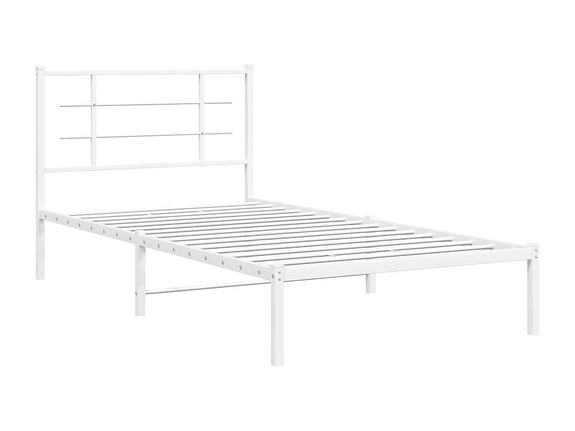 Giroletto con Testiera Metallo Bianco 100x200 cm