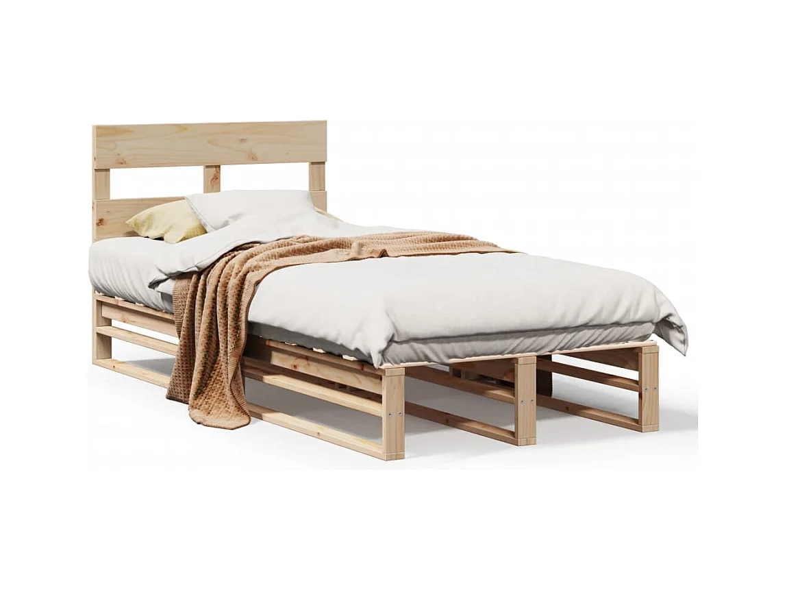 Cadre de lit sans matelas 90x200 cm bois de pin massif