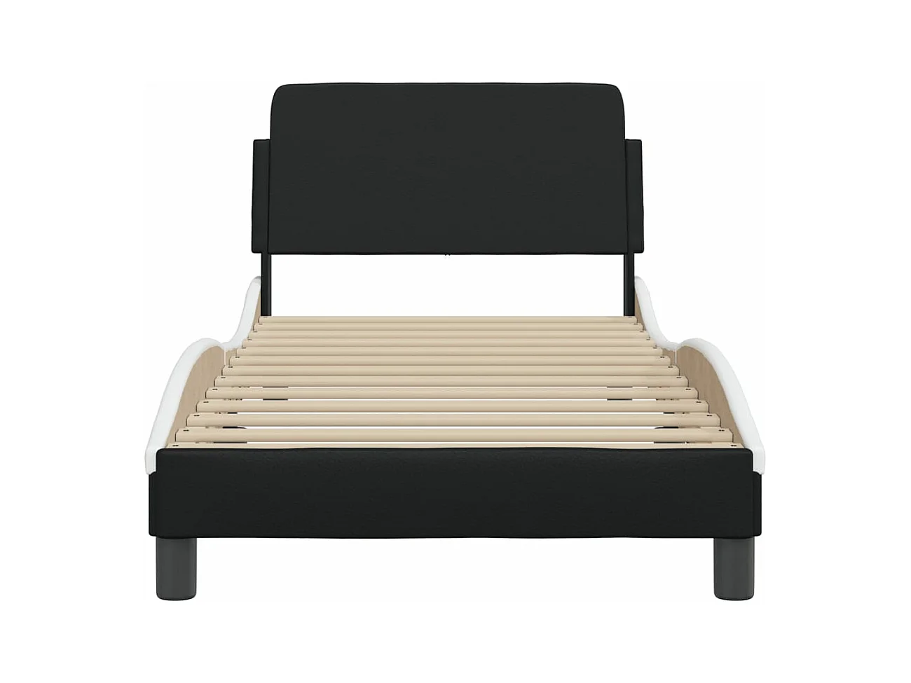 Estrutura de cama c/ cabeceira couro artificial 90x190cm