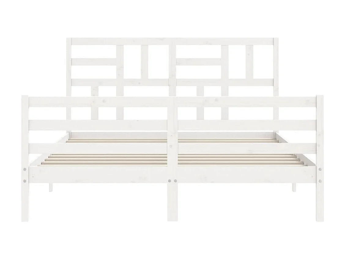 Cadre de lit sans matelas blanc bois de pin massif