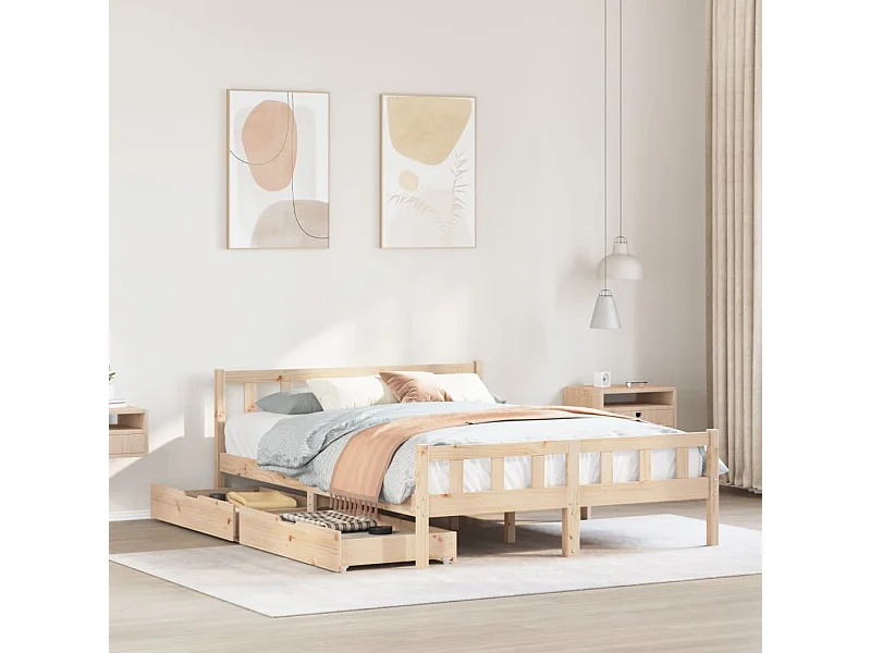 Bedframe zonder matras massief grenenhout 120x190 cm