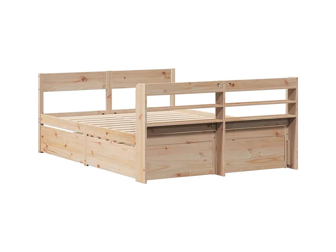 Cadre de lit sans matelas 140x190 cm bois de pin massif