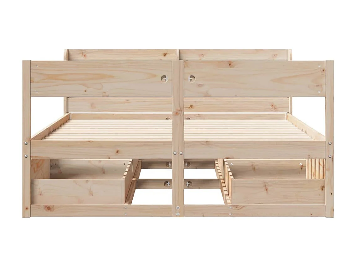Cadre de lit sans matelas 140x190 cm bois de pin massif