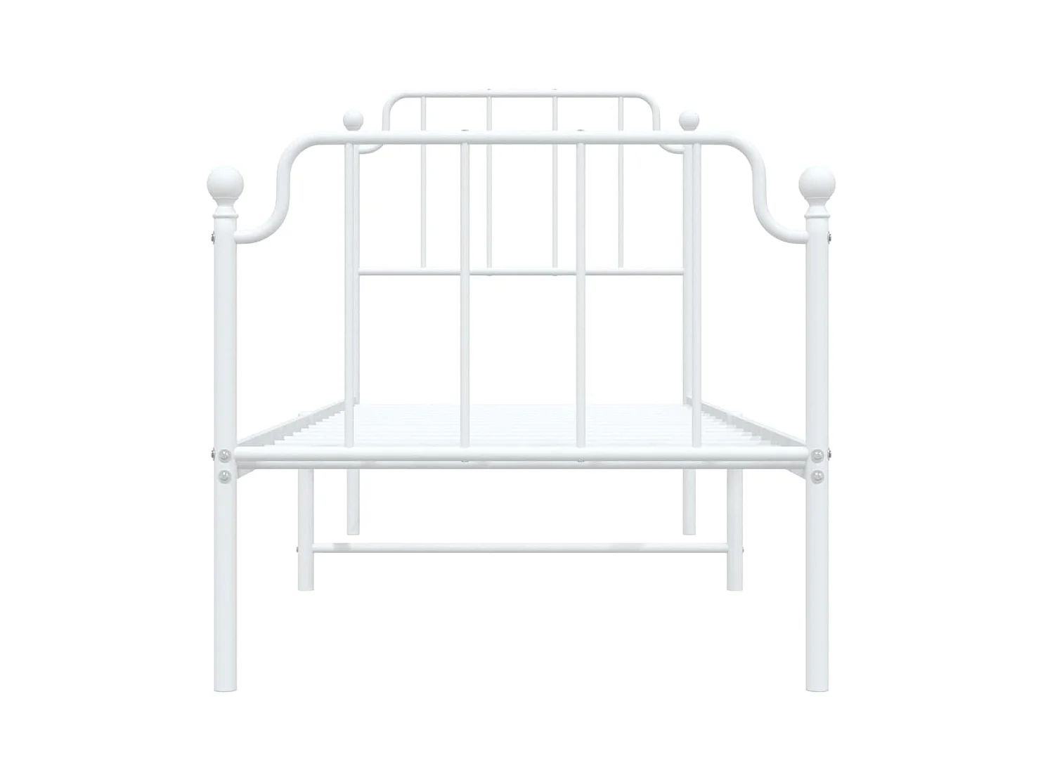 Giroletto con Testiera e Pediera Metallo Bianco 75x190 cm