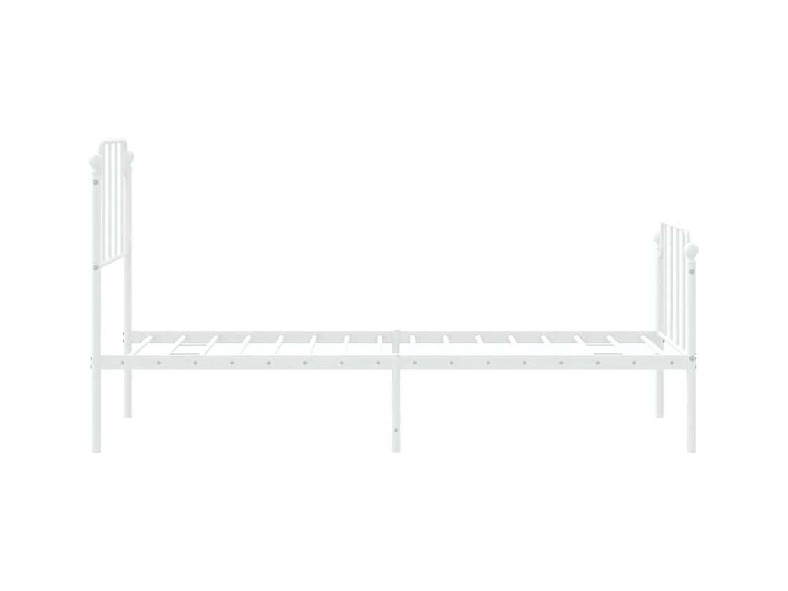 Giroletto con Testiera e Pediera Metallo Bianco 75x190 cm