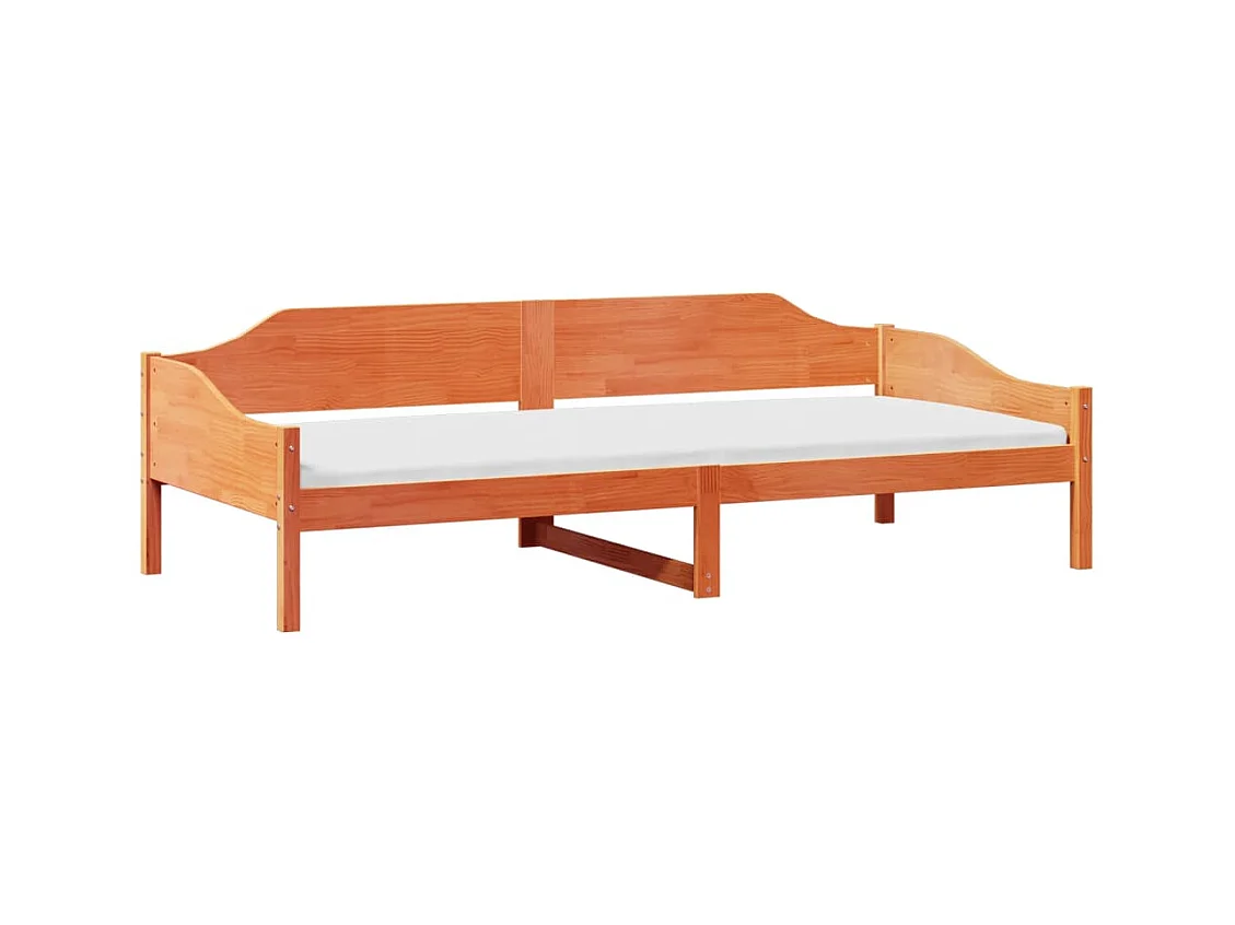 Cadre de lit sans matelas cire marron 80x200 cm bois pin massif