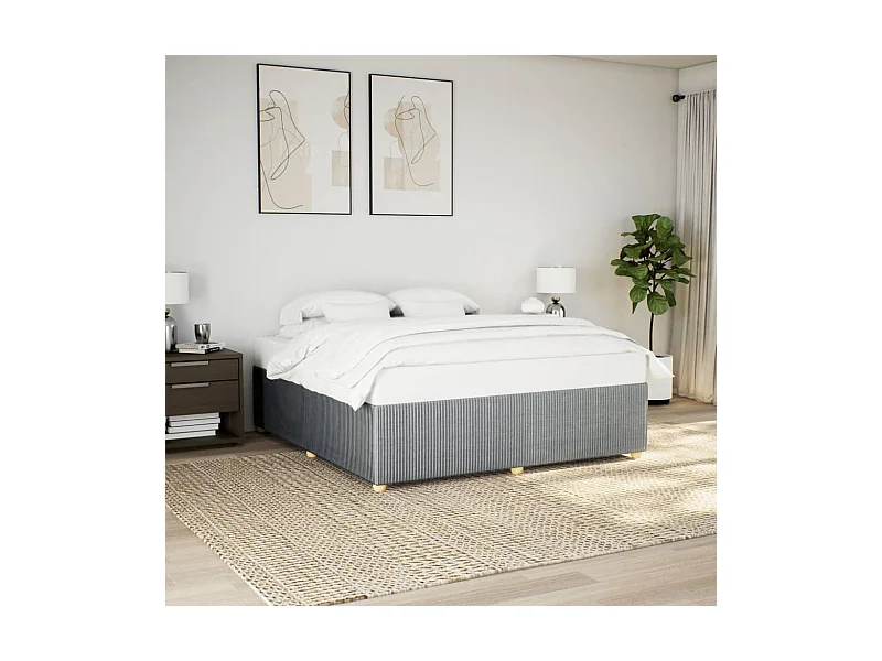 Cadre de lit sans matelas gris clair 200x200 cm tissu