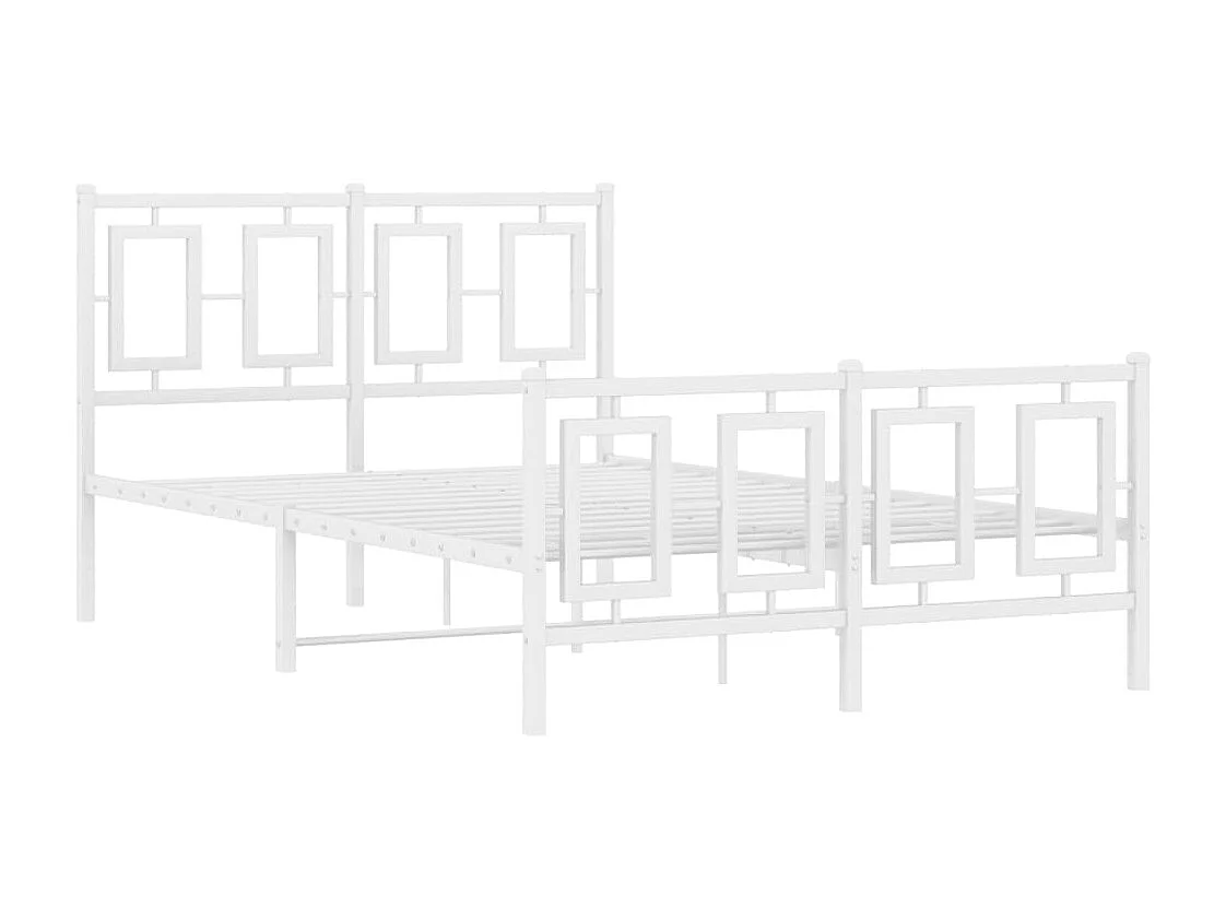 Bedframe met hoofd- en voeteneinde metaal wit 120x200 cm