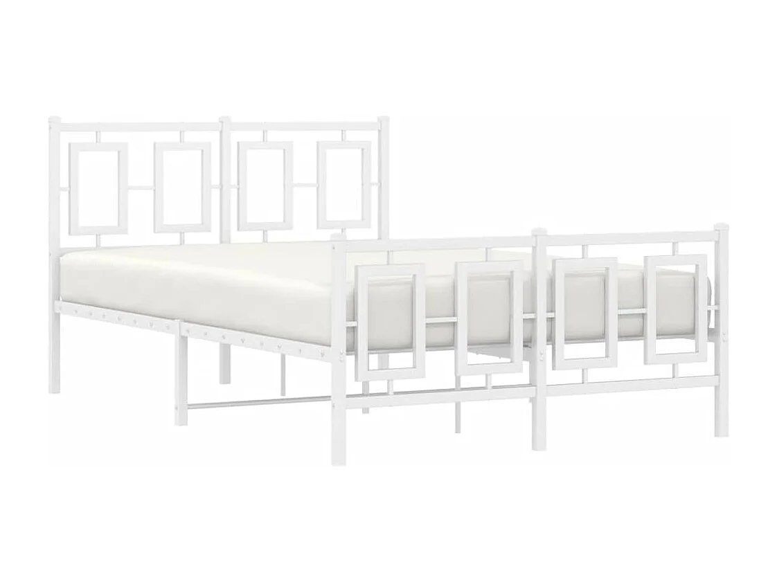 Bedframe met hoofd- en voeteneinde metaal wit 120x200 cm