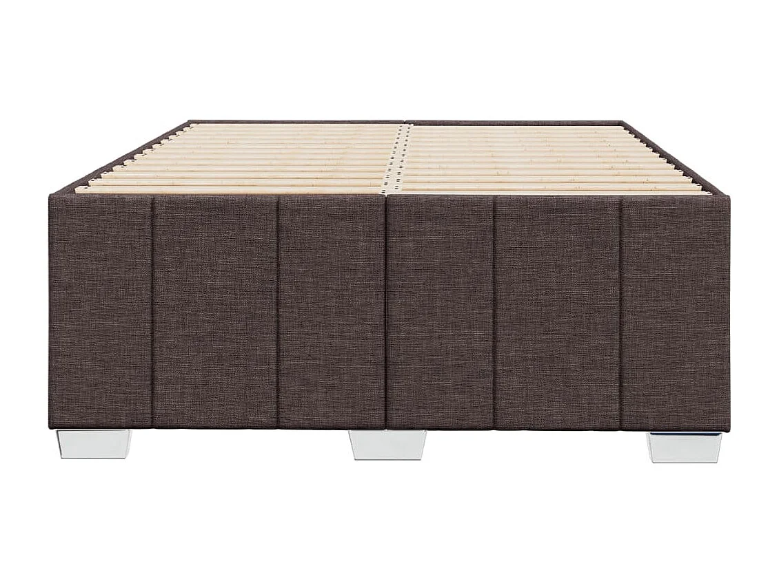 Cadre de lit sans matelas marron foncé 120x190 cm tissu