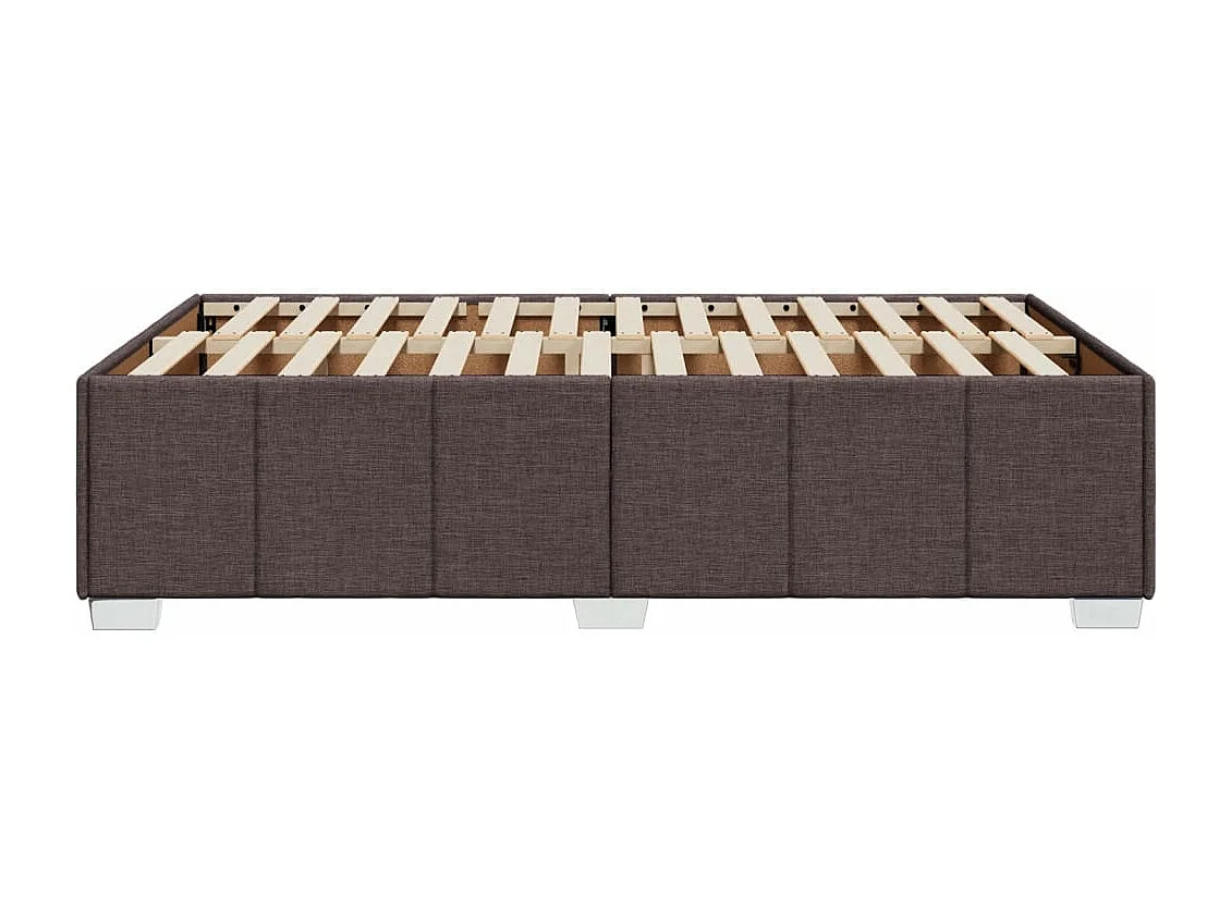 Cadre de lit sans matelas marron foncé 120x190 cm tissu