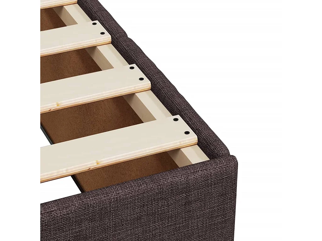 Cadre de lit sans matelas marron foncé 120x190 cm tissu