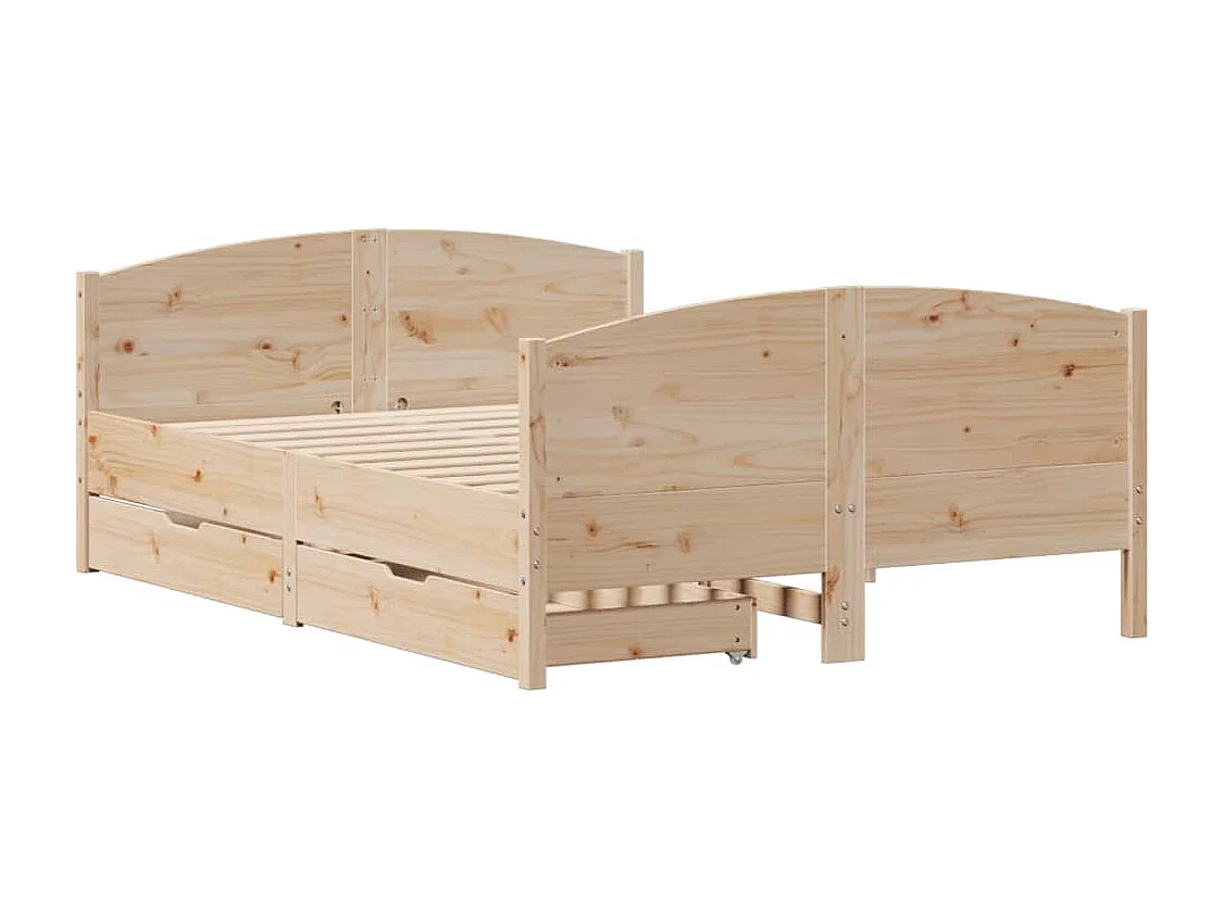 Cadre de lit sans matelas 150x200 cm bois de pin massif
